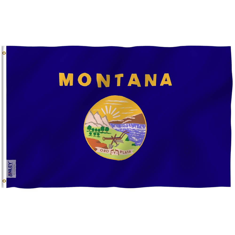3x5 Foot Montana State Flag - Montanan MT Flags Polyester with Brass Grommets 3X5 Ft Banner