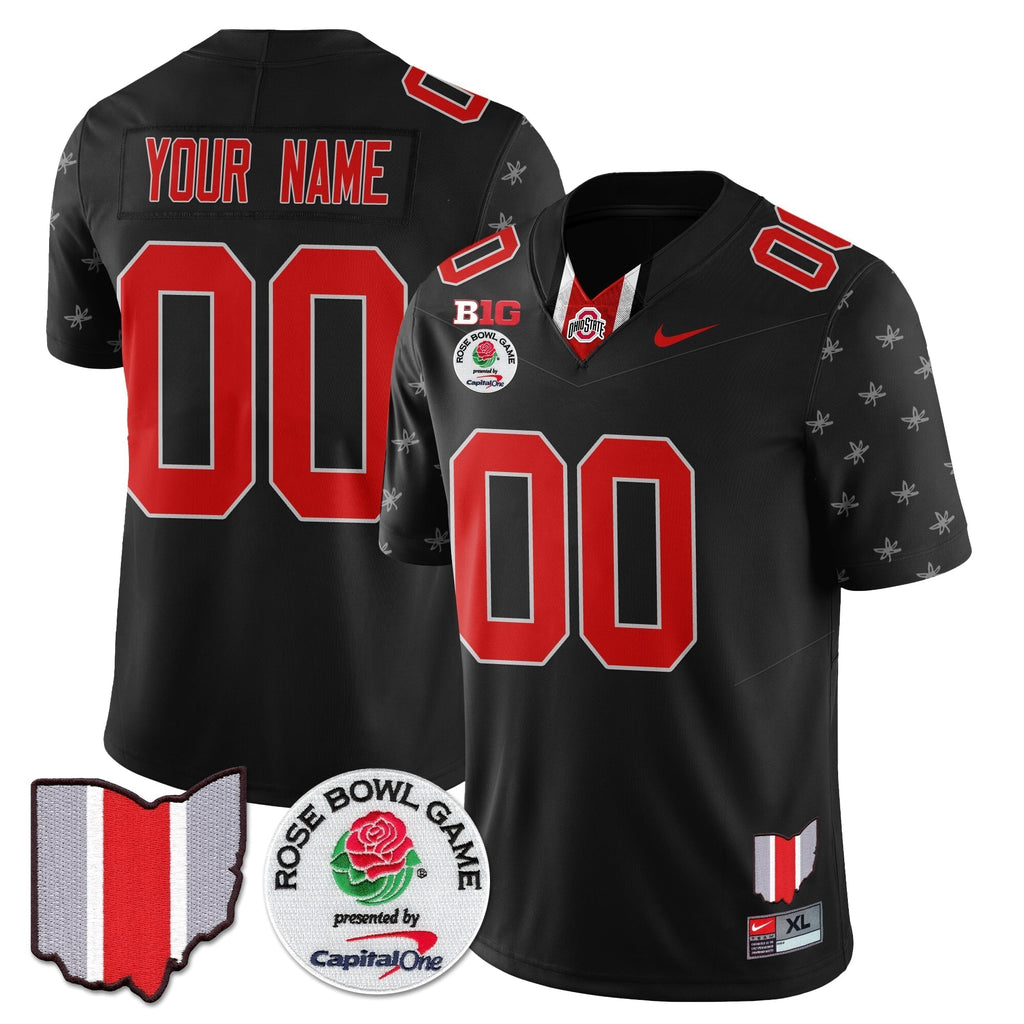Custom Ohio State Buckeyes 2024 Rose Bowl Vapor Limited Jersey - All Stitched