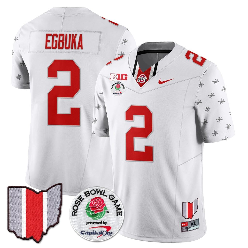 Men Ohio State Buckeyes 2024 Rose Bowl Vapor Limited Jersey - All Stitched