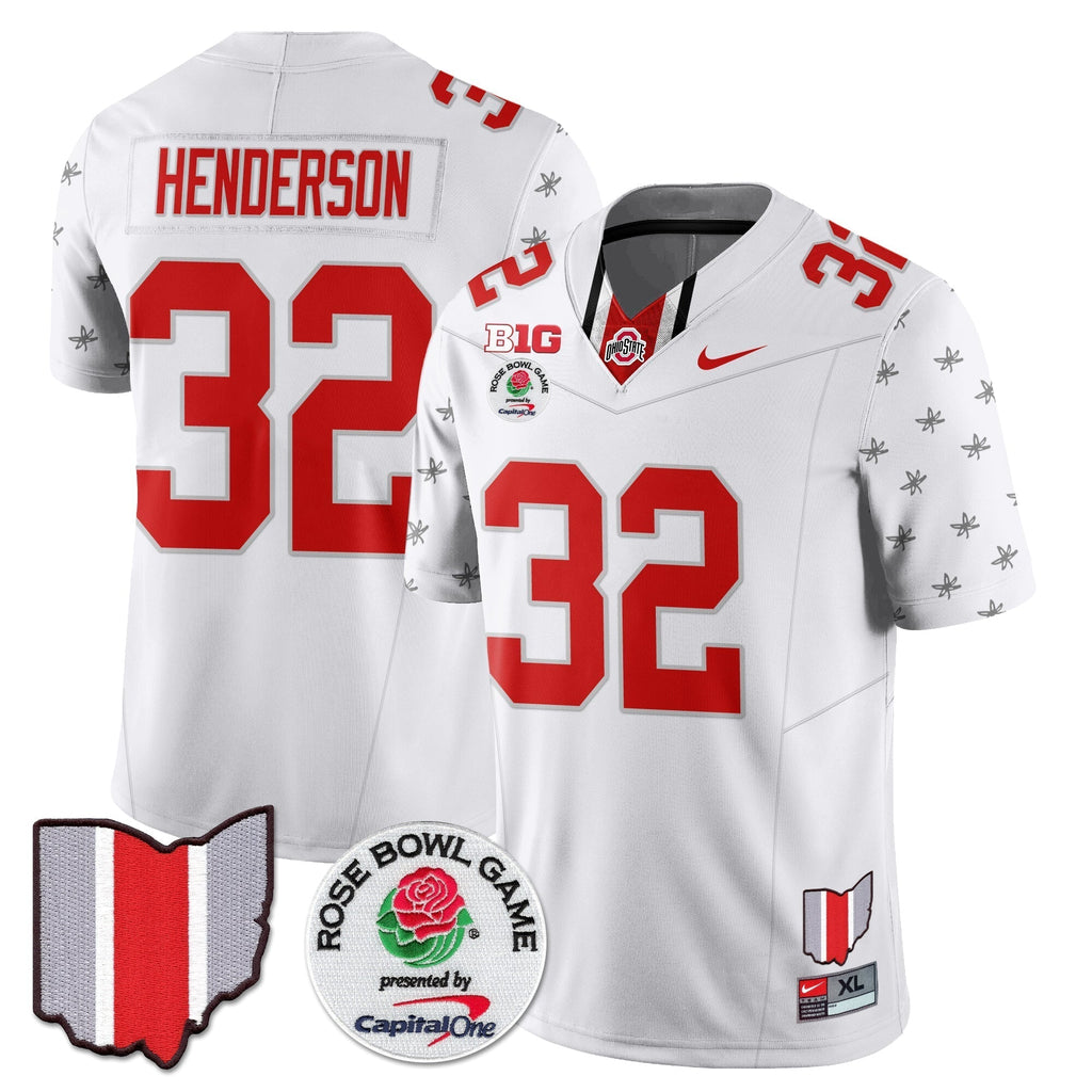 Men Ohio State Buckeyes 2024 Rose Bowl Vapor Limited Jersey - All Stitched