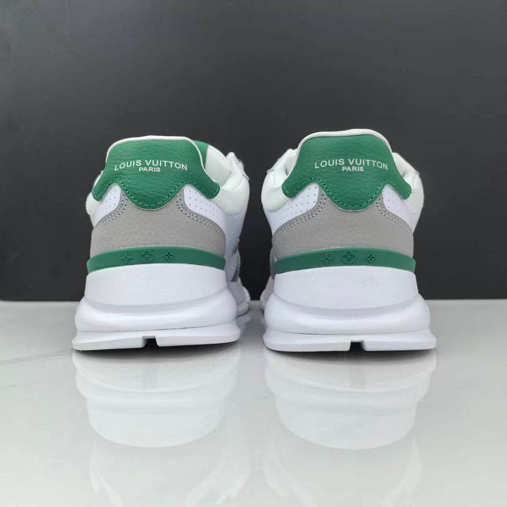 Luxury Lou Paris Classic Trainers Green White Shoes Sneakers