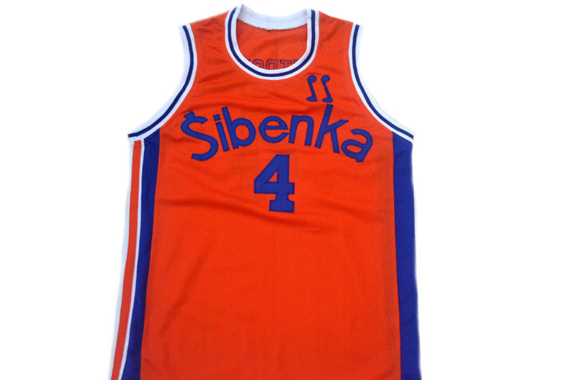 Drazen Petrovic Jersey #4 Sibenka Croatia Basketball Orange