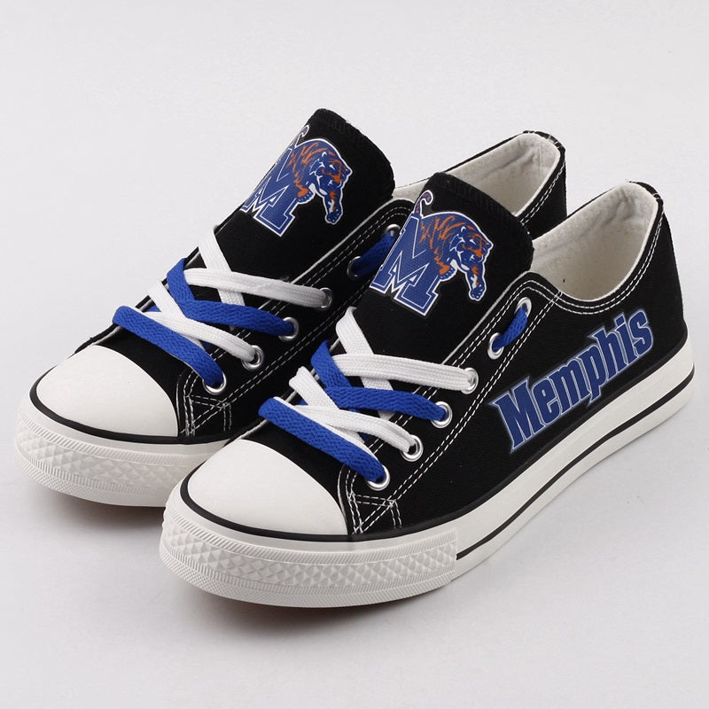 Memphis Tigers Limited Print NCAA College Students Low Top Canvas Shoes Sport Sneakers
