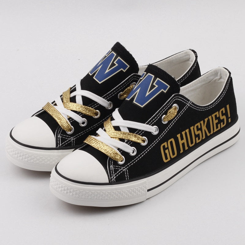 Washington Huskies Limited Print NCAA College Students Low Top Canvas Shoes Sport Sneakers 3
