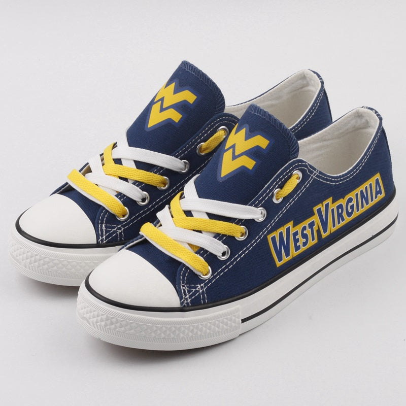 West Virginia Mountaineers Limited Print NCAA College Students Low Top Canvas Shoes Sport Sneakers