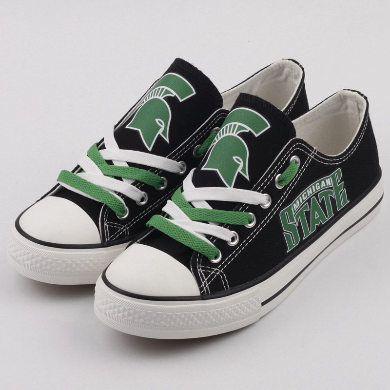 Michigan State Spartans Limited Print NCAA College Students Low Top Canvas Shoes Sport Sneakers