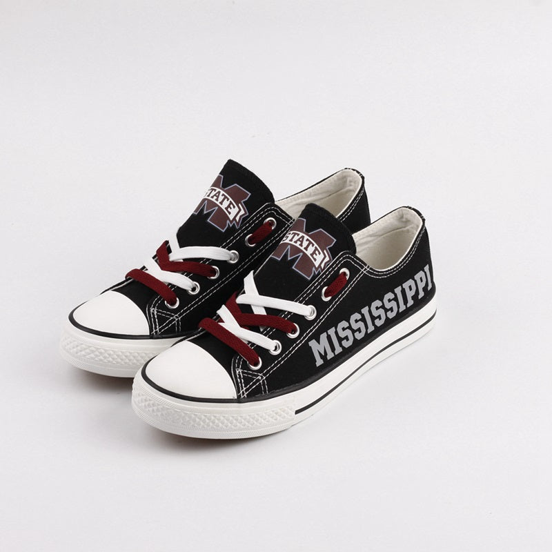 Mississippi State Bulldogs Limited Print NCAA College Students Low Top Canvas Shoes Sport Sneakers 1