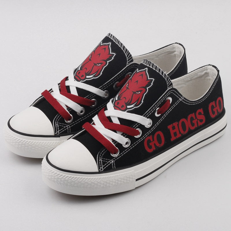 Arkansas Razorbacks Limited Print NCAA College Students Low Top Canvas Shoes Sport Sneakers 1