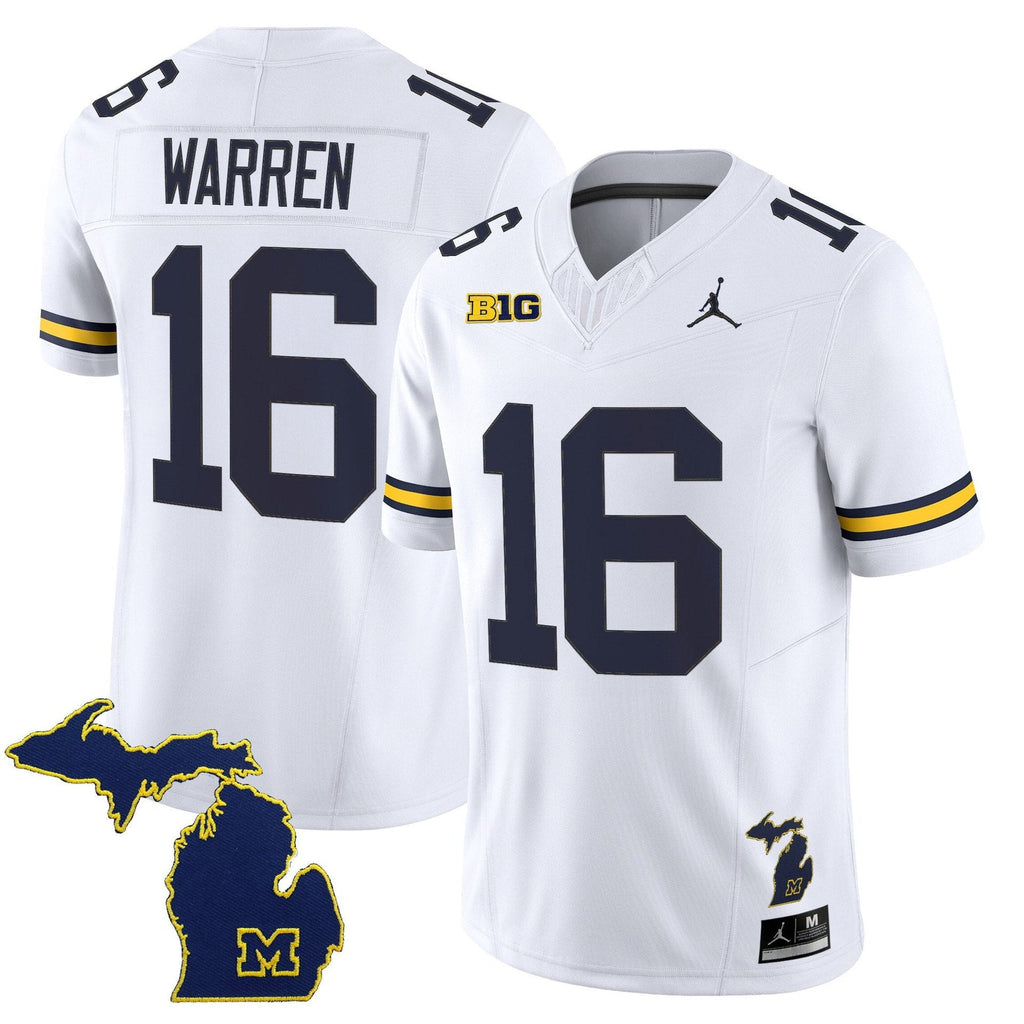 Davis Warren Jersey #16 Michigan Wolverines 2025 Limited V2 Stitched White