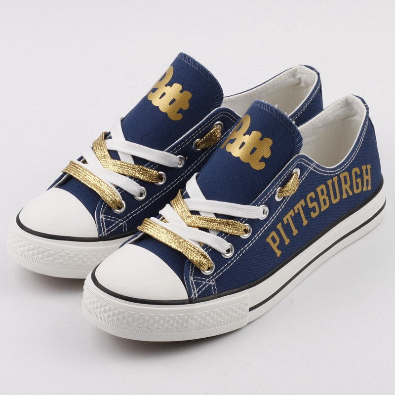 Pittsburgh Panthers Limited Print NCAA College Students Low Top Canvas Shoes Sport Sneakers