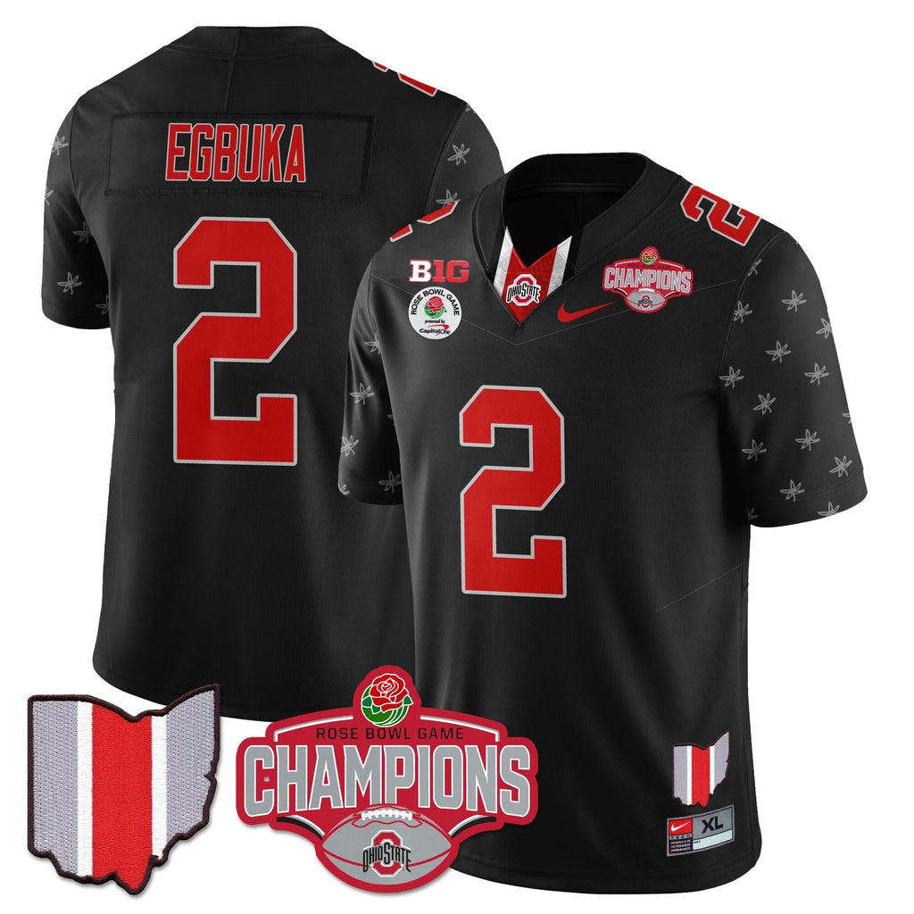 Men Ohio State Buckeyes 2024 Rose Bowl Champions Jersey - All Stitched