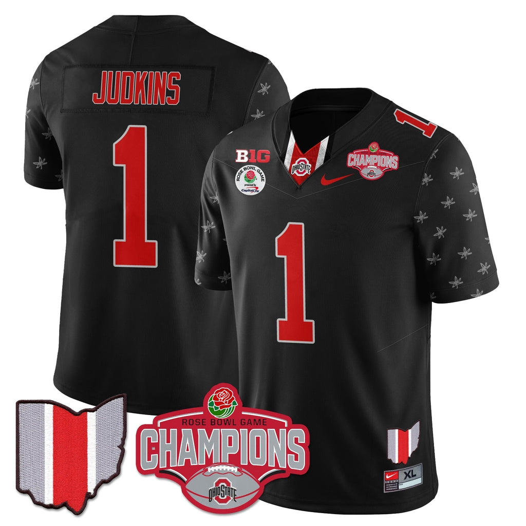 Men Ohio State Buckeyes 2024 Rose Bowl Champions Jersey - All Stitched