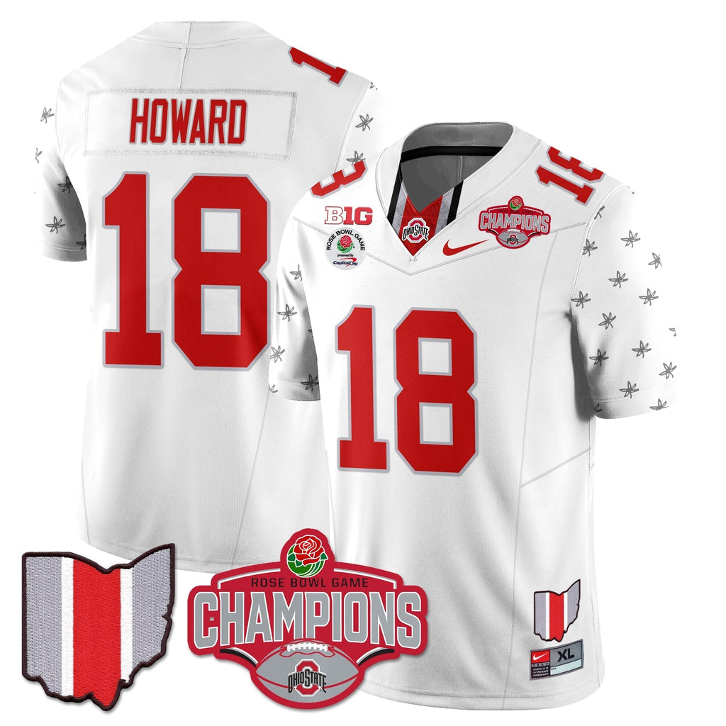 Men Ohio State Buckeyes 2024 Rose Bowl Champions Jersey - All Stitched