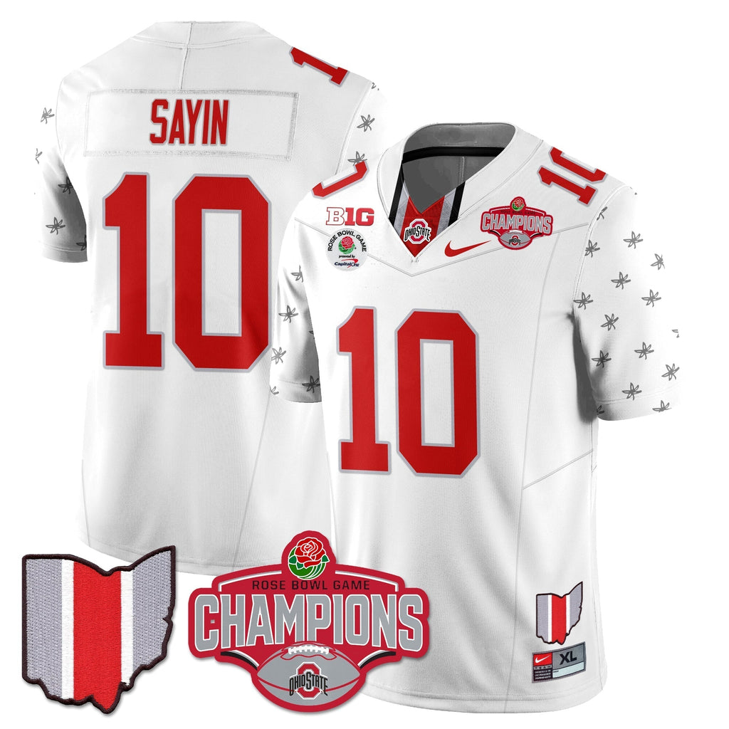Men Ohio State Buckeyes 2024 Rose Bowl Champions Jersey - All Stitched