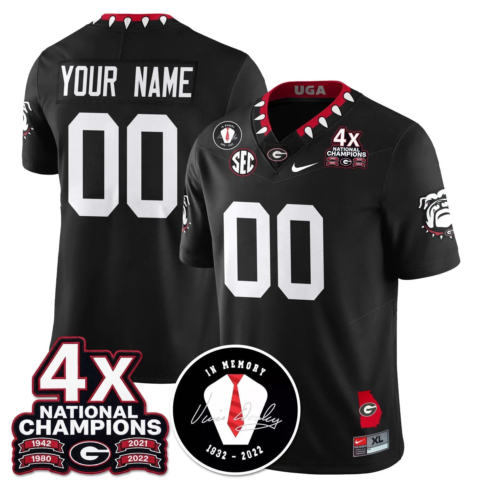 Men University of Georgia Football 4x-Time National Champions Vapor Limited Jersey