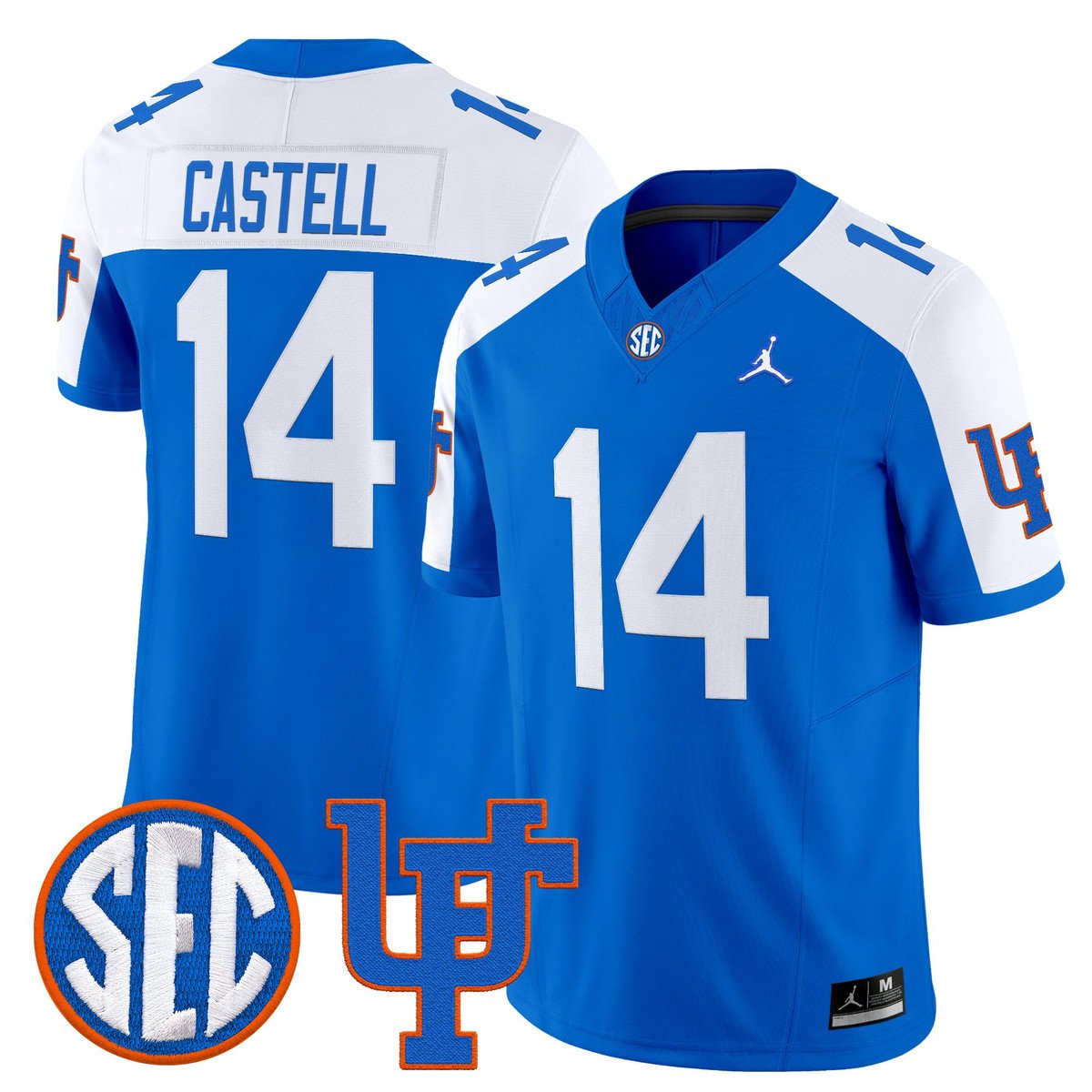 Jordan Castell Jersey #14 Florida Gators 1960s Throwback Vapor Limited Royal Alter