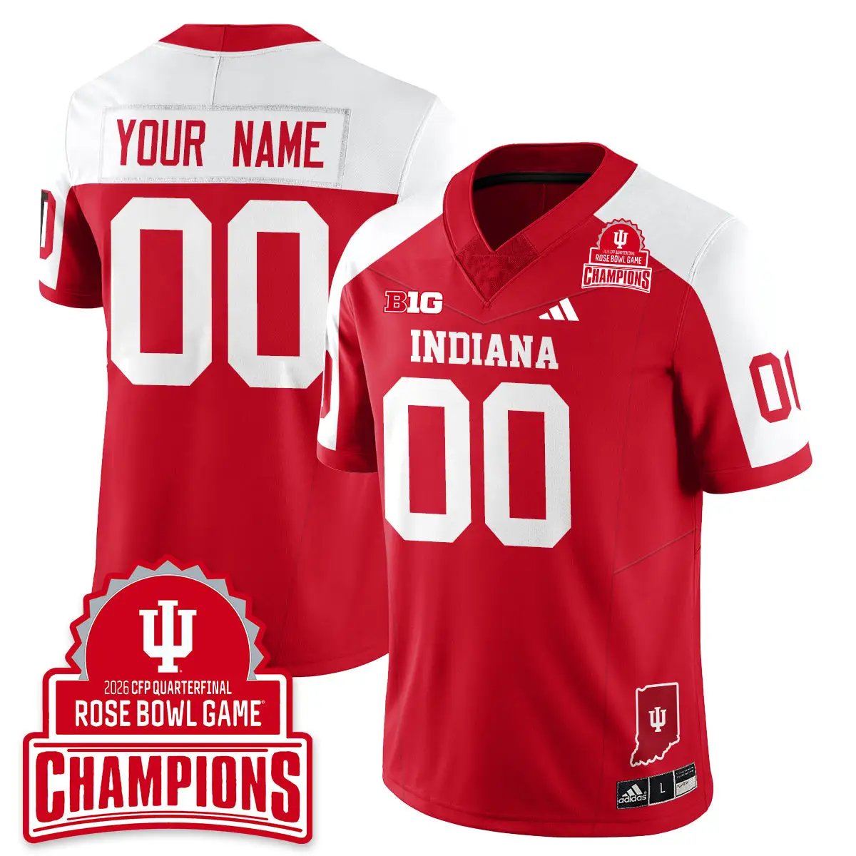 Custom Indiana Hoosiers Vapor Limited Football Jersey - Rose Bowl Champions