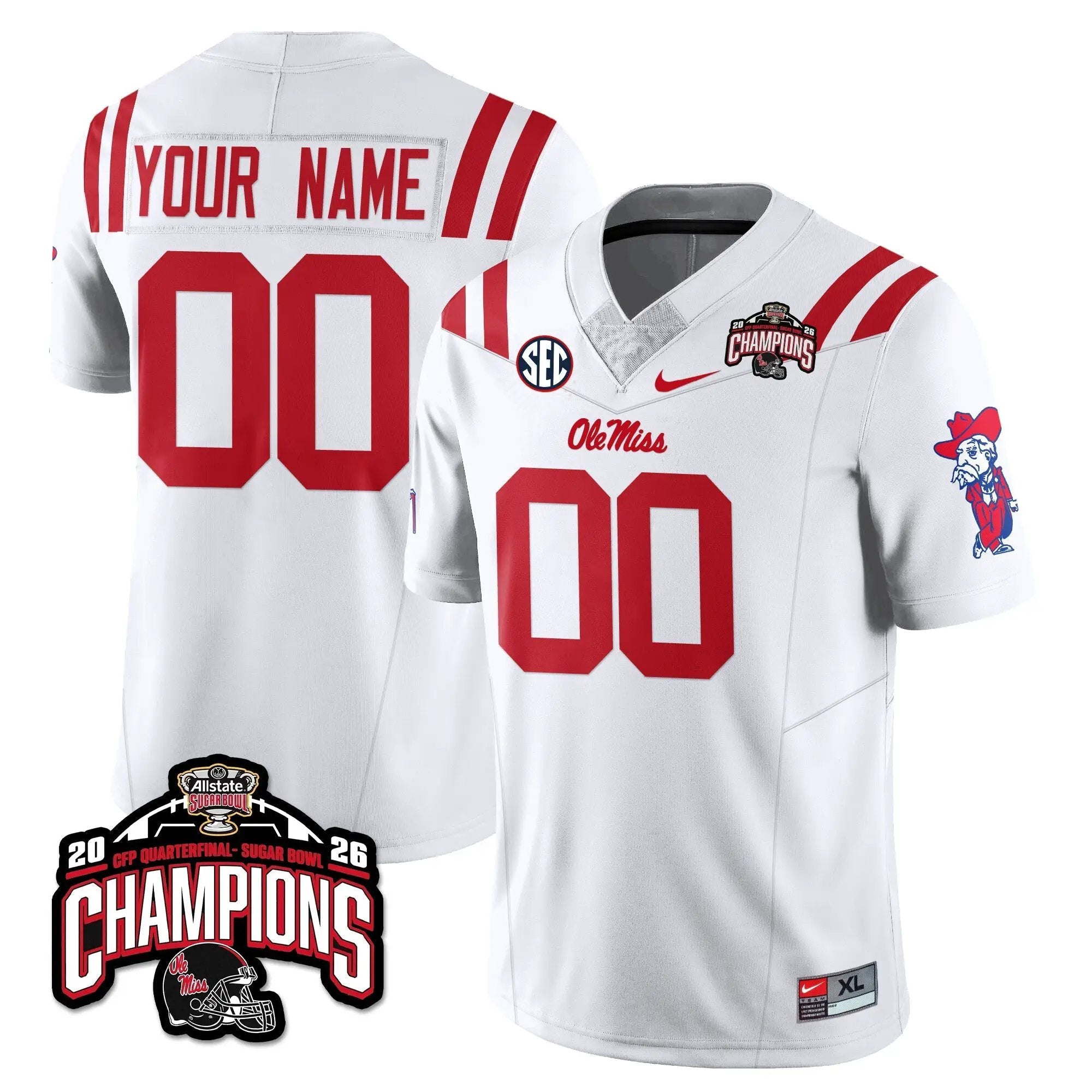 Men Ole Miss Rebels Football Vapor Limited Jersey - Allstate Sugar Bowl Champions