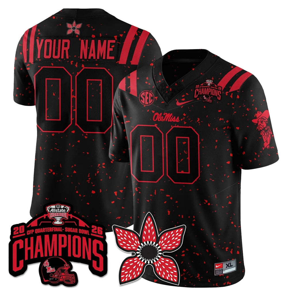 Men Ole Miss Rebels Football Stranger Things Vapor Limited Jersey - Allstate Sugar Bowl Champions