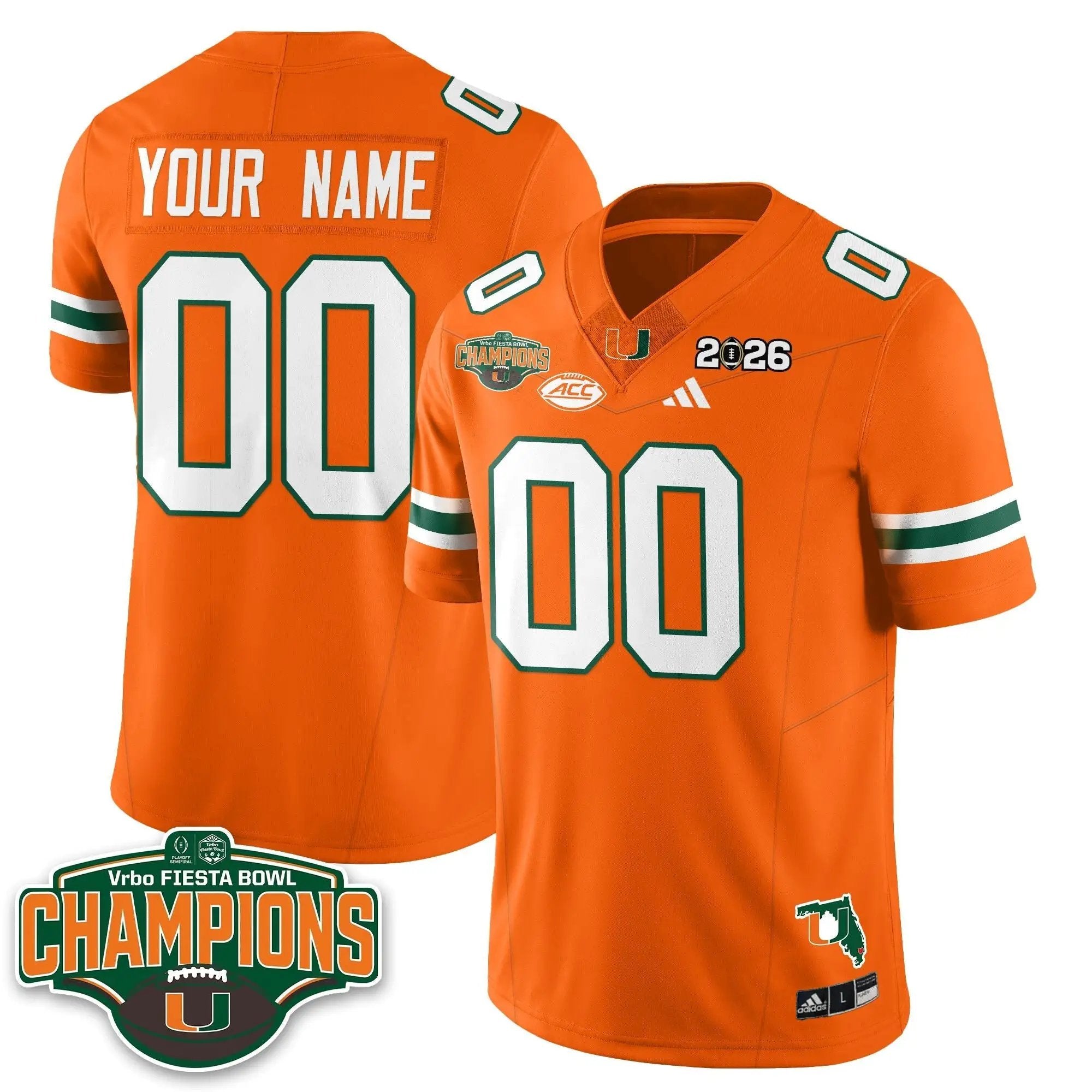 Miami Hurricanes Football Vapor Limited Custom Jersey V2 - Fiesta Bowl Champions