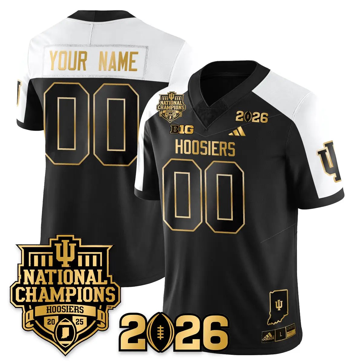 Custom Indiana Hoosiers Vapor Limited Football Gold Jersey - 2025 National Champions