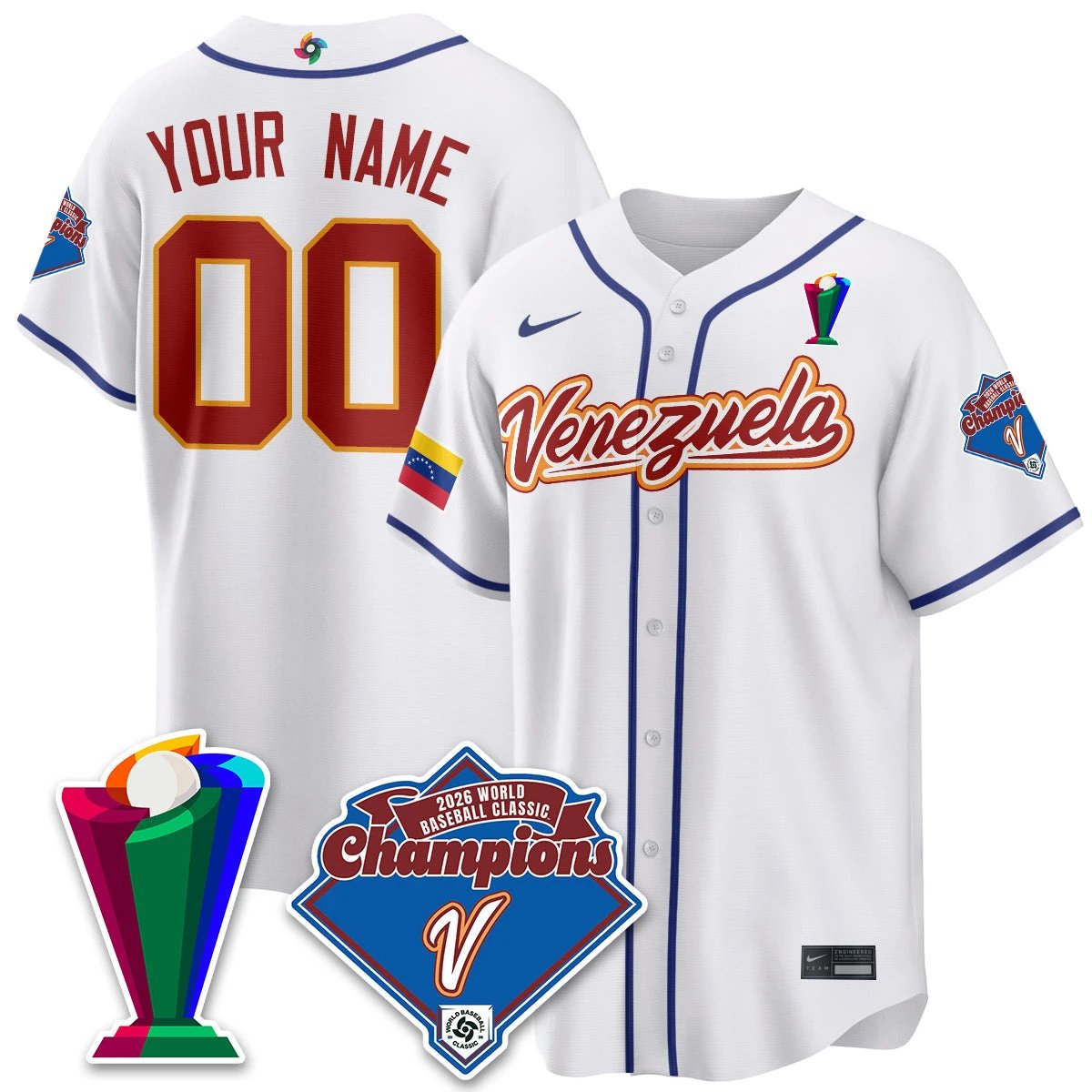 Venezuela Baseball 2026 World Baseball Classic Champions Limited Jersey - All Stitched