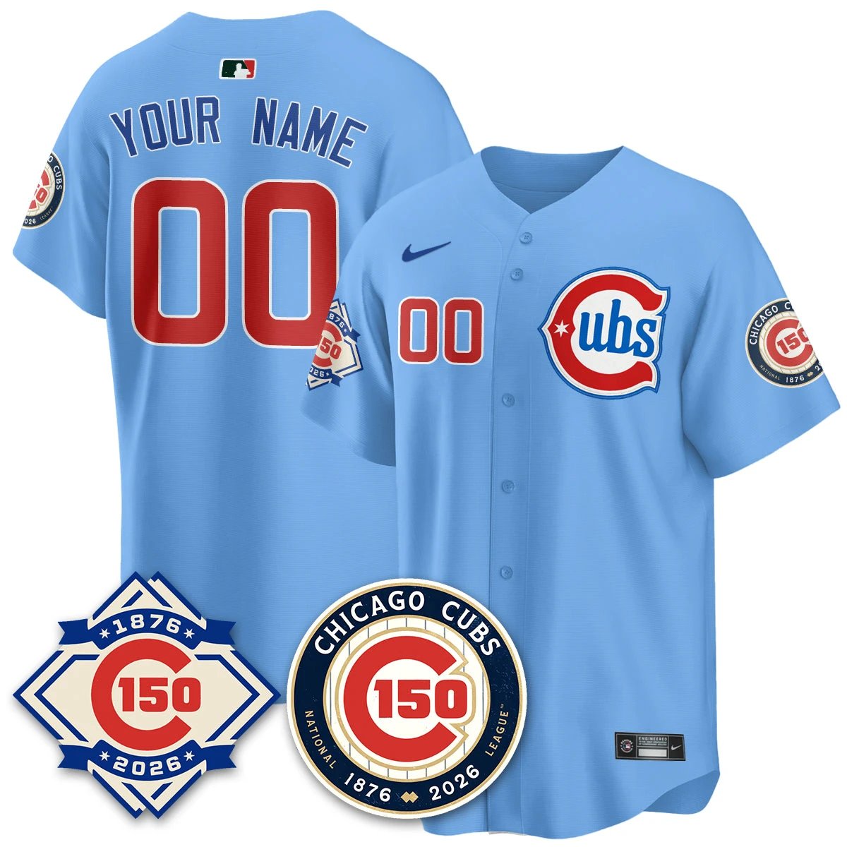 Chicago Cubs Vapor Limited Gold Jersey - 150th Anniversary - All Stitched