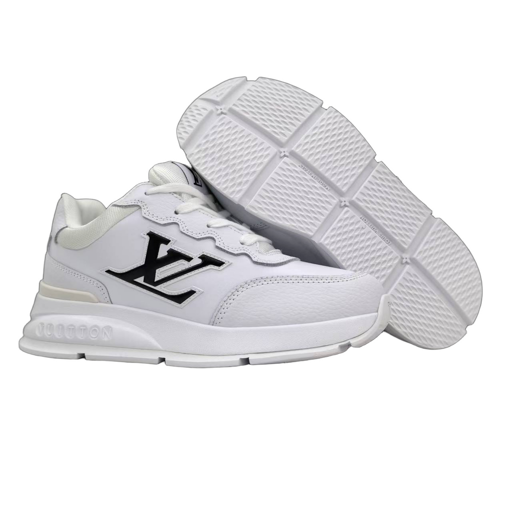 Luxury Lou Paris Classic Trainers White Black Shoes Sneakers