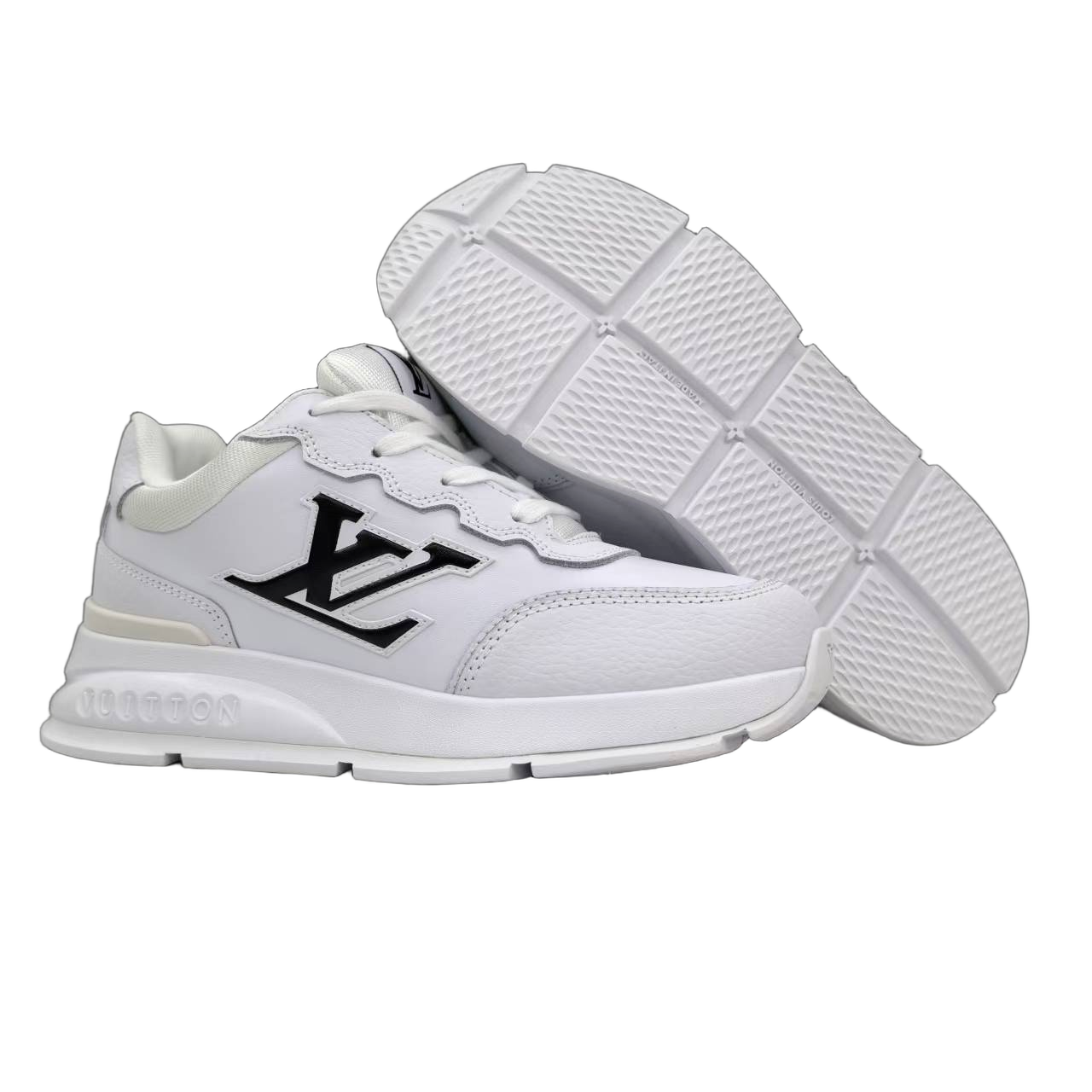 Luxury Lou Paris Classic Trainers White Black Shoes Sneakers