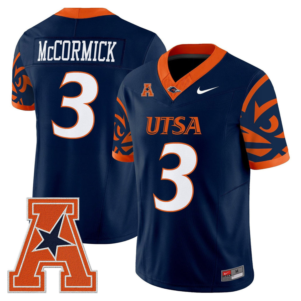 Sincere McCormick Jersey #0 UTSA Roadrunners 2025 Limited V2 Stitched Navy