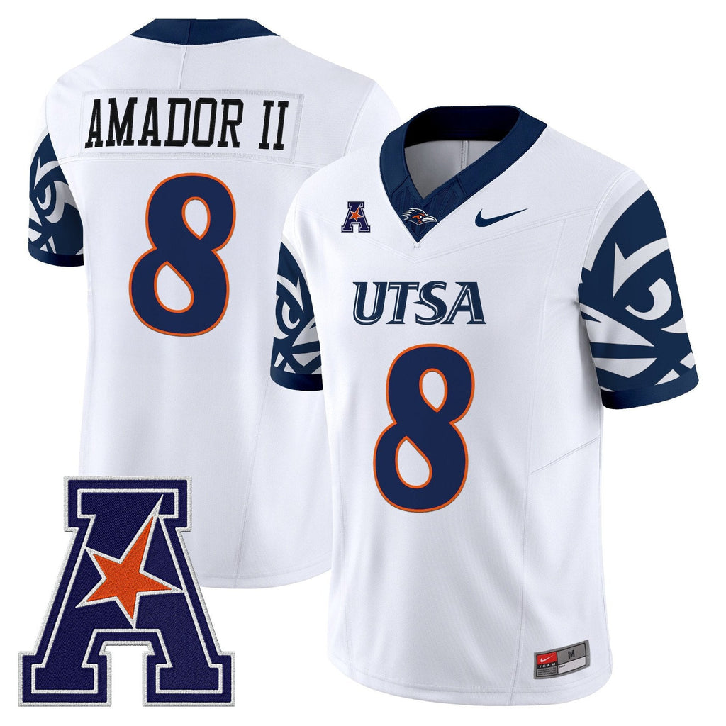 David Amador II Jersey #8 UTSA Roadrunners 2025 Limited V2 Stitched White