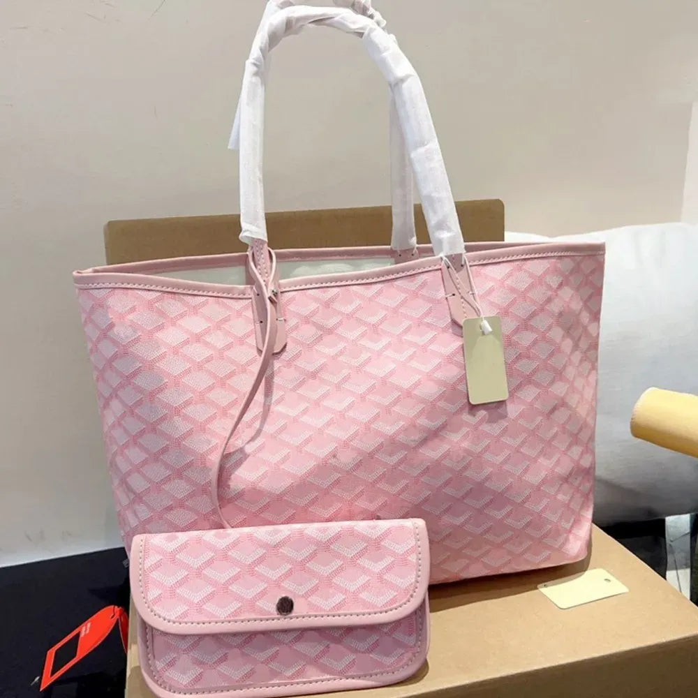 High-End Designer Bag Women’s Black and Green Letter Tote Shopping Bag