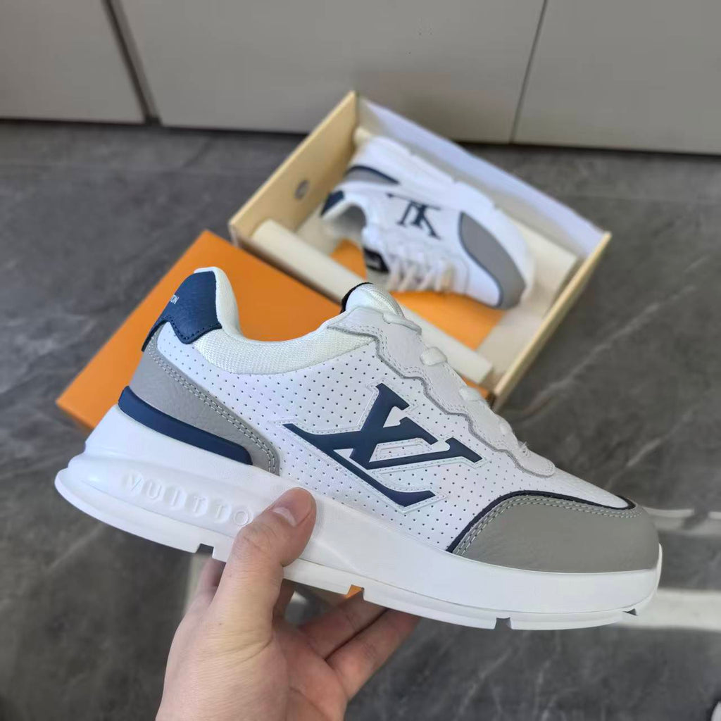 Luxury Lou Paris Classic Trainers Navy Blue White Shoes Sneakers