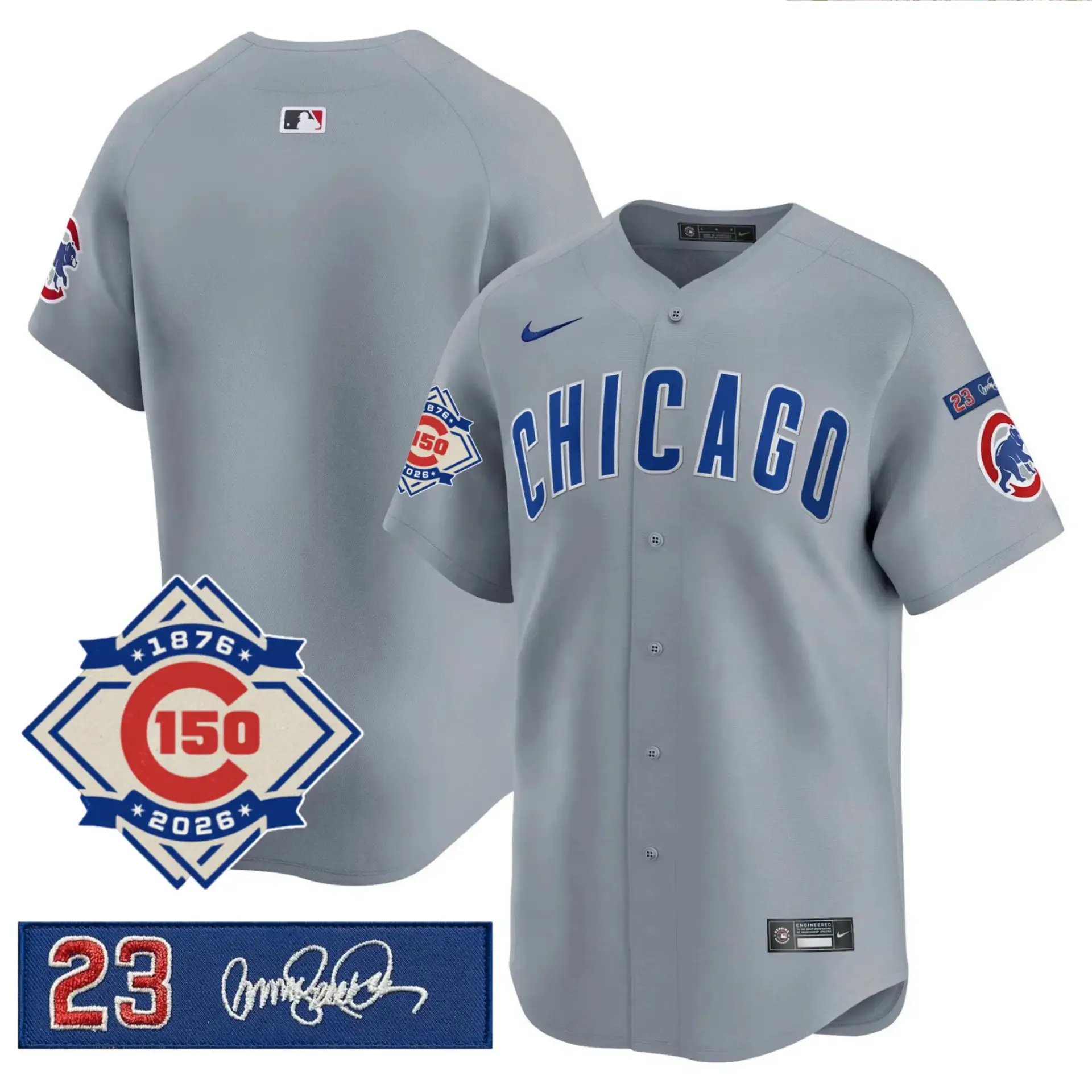 Men Chicago Cubs  Limited Jersey - 150th Anniversary & 'Ryno' Tribute Patch - All Stitched