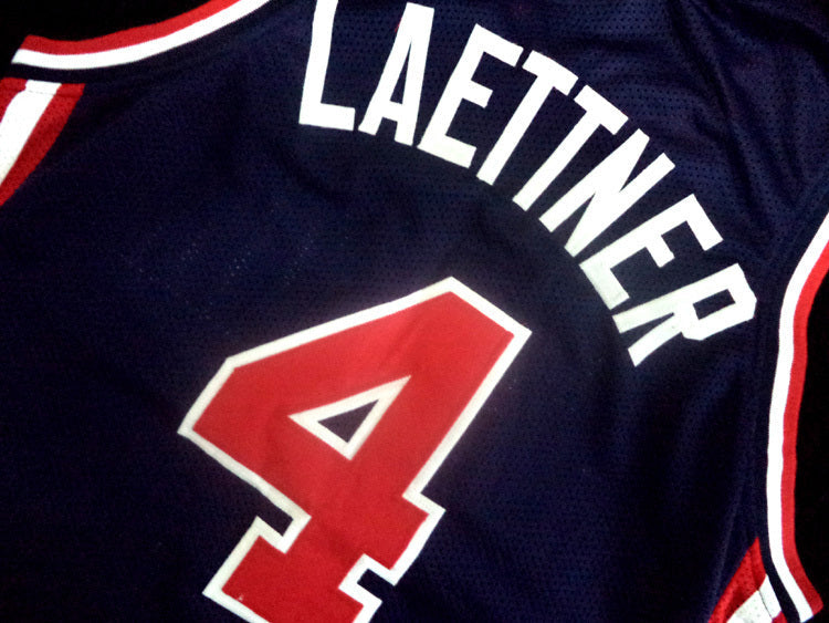 Christian Laettner Jersey #4 Team USA Basketball Navy Blue