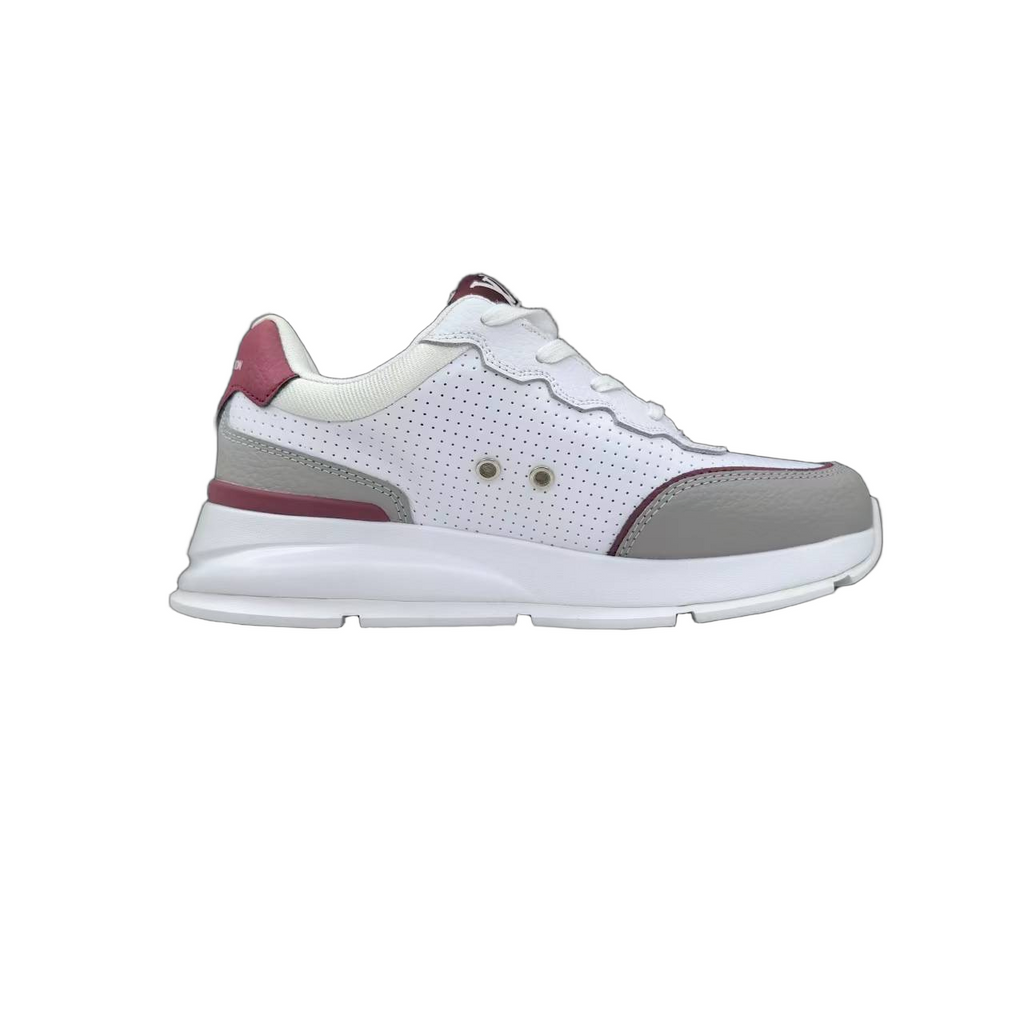 Luxury Lou Paris Classic Trainers White Grey Burgundy Shoes Sneakers