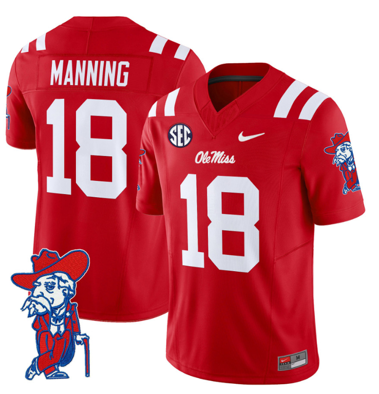 Archie Manning Jersey #18 Ole Miss Rebels Vapor Limited College Football Stitched White