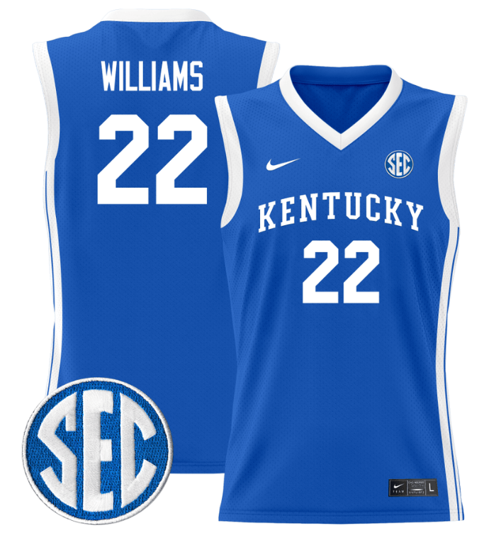 Amari Williams Jersey #22 Kentucky Wildcats Lightweight Basketball White Gold