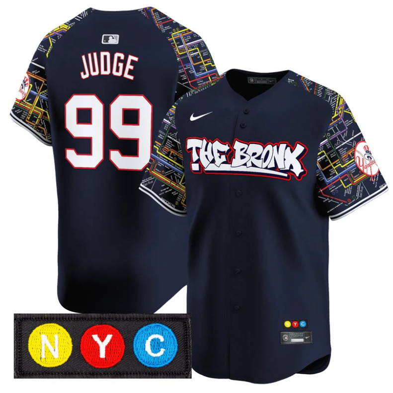Aaron Judge Jersey #99 New York Yankees The Bronx Subway Style Premier Limited Stitched Navy
