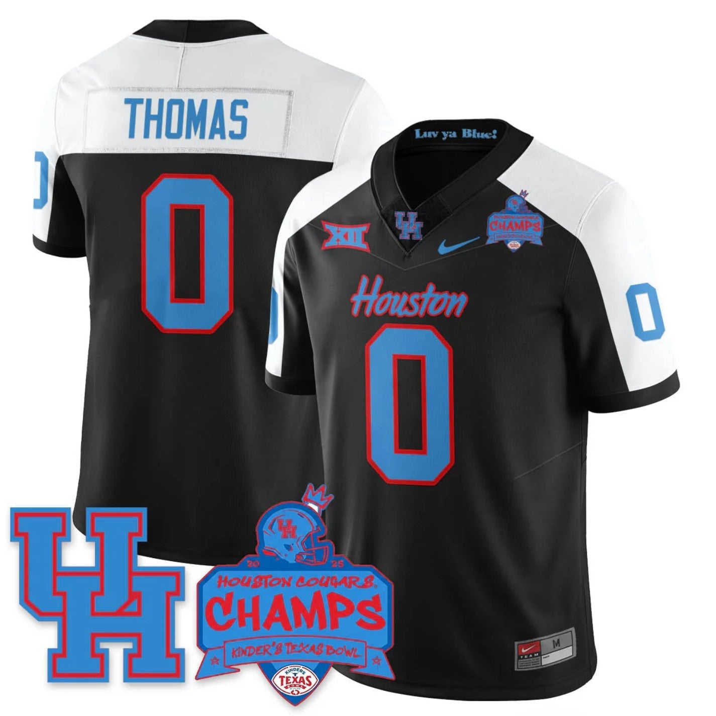 Amare Thomas Jersey #0 Houston Cougar 2025 Texas Bowl Champions Stitched