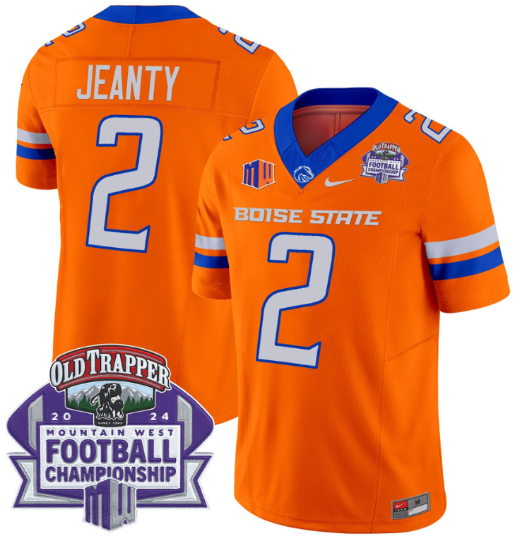 Ashton Jeanty Jersey #2 Boise State Broncos 2024 Championship Vapor Orange