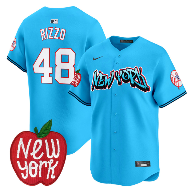 Anthony Rizzo Jersey #48 New York Yankees Apple Patch Vapor Premier Limited Stitched Light Blue