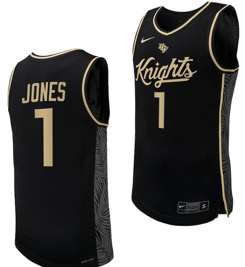 Antwann Jones Jersey #1 UCF Knights Replica College Basketball Uniform Black