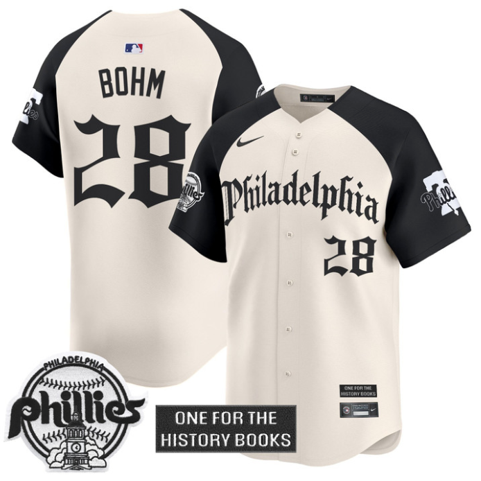 Alec Bohm Jersey #28 Phillies Retro Newspaper Edition Vapor Premier Limited Stitched Alternate