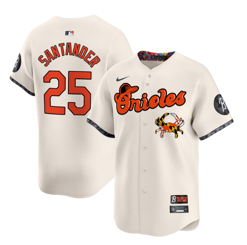 Anthony Santander Jersey #25 Baltimore Orioles Maryland Blue Crab Vapor Stitched Cream