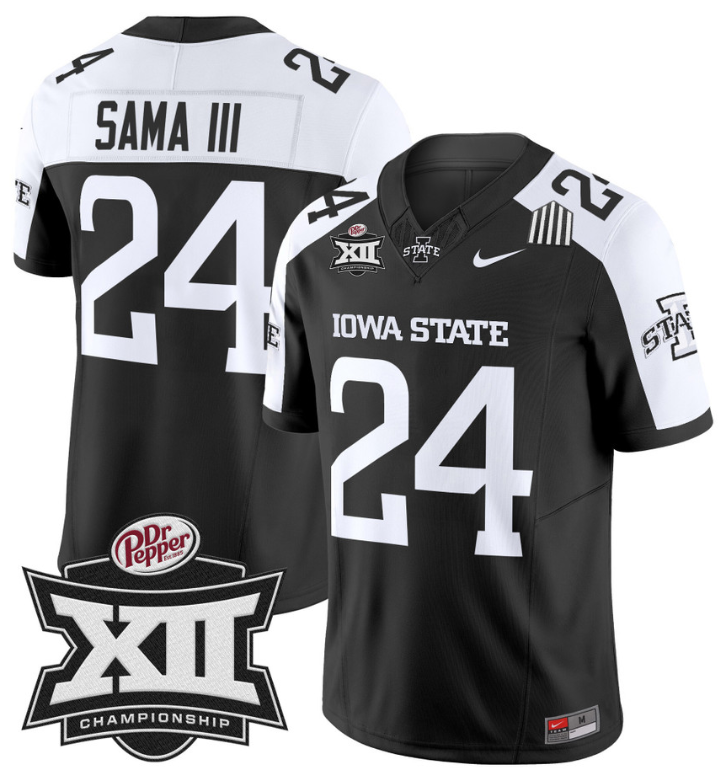 Abu Sama III Jersey #24 Iowa State 2024 Championship Patch Vapor Black Alternate