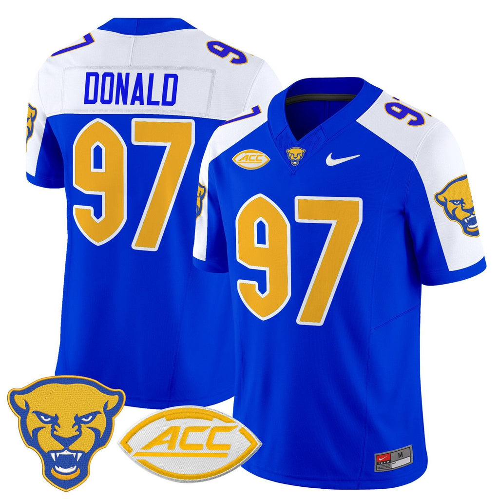 Aaron Donald Jersey #97 Pittsburgh Panthers 2025 Limited Stitched Royal Alter