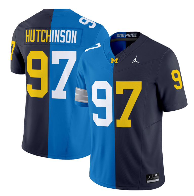 Aidan Hutchinson Jersey #10 Michigan Wolverines Split Vapor V2 All Stitched