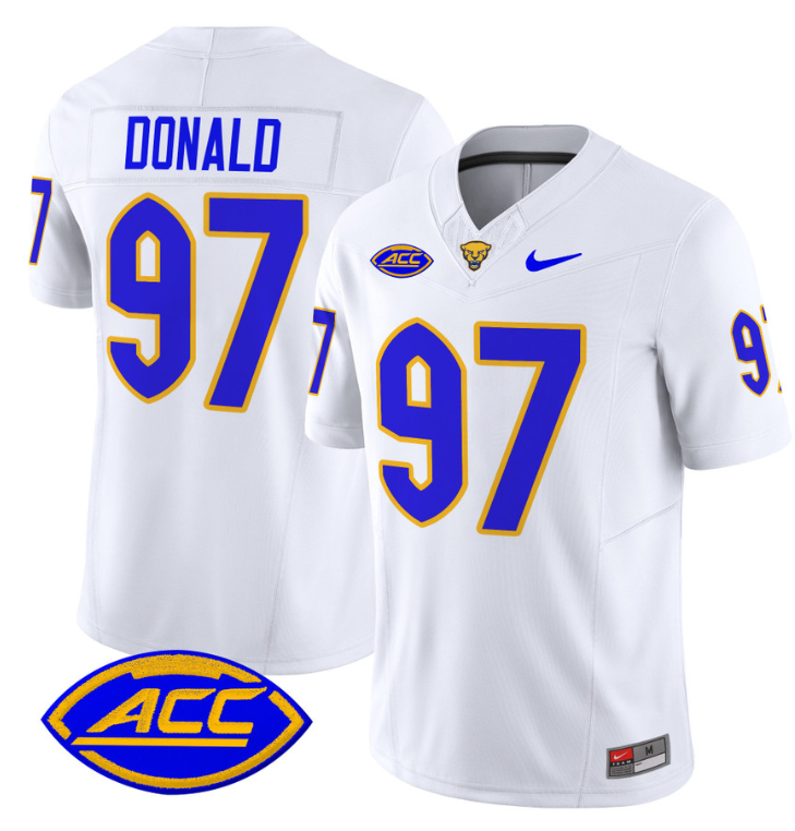 Aaron Donald Jersey #97 Pittsburgh Panthers Vapor Limited College Football Stitched White