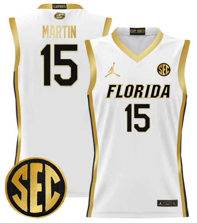 Alijah Martin Jersey #15 Florida Gators 2024 Lightweight Basketball White